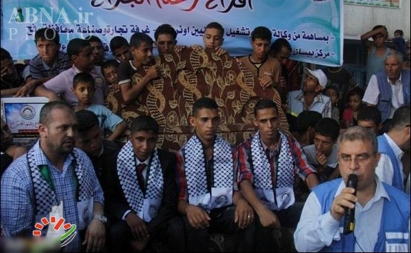 مراسم ازدواج دسته جمعی در مدارس آنروا در غزه