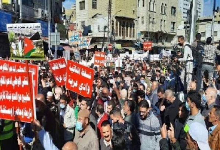 تظاهرات اردنی ها برای لغو هرگونه توافق با رژیم صهیونیستی