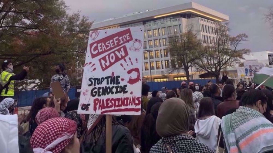 Manifestation pro-palestinienne devant le Département d’État américain à Washington