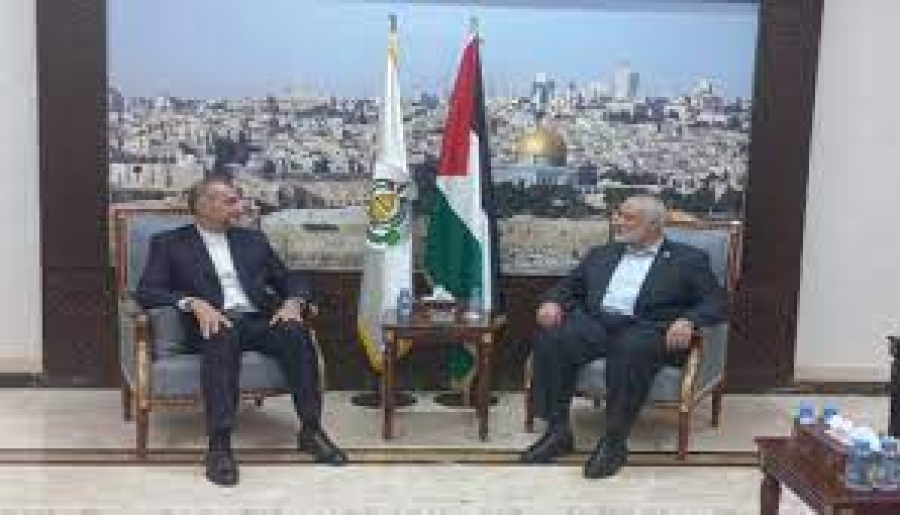 İran Dışişleri Bakanı Hamas Lideri ile Bir Araya Geldi