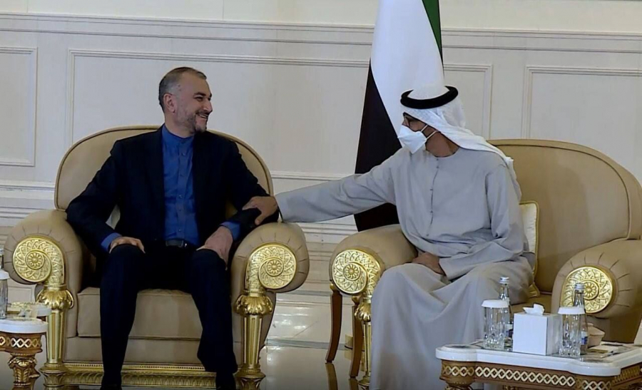 ایرانی وزیر خارجہ اور متحدہ عرب امارات کے نئے صدر کے درمیان ملاقات