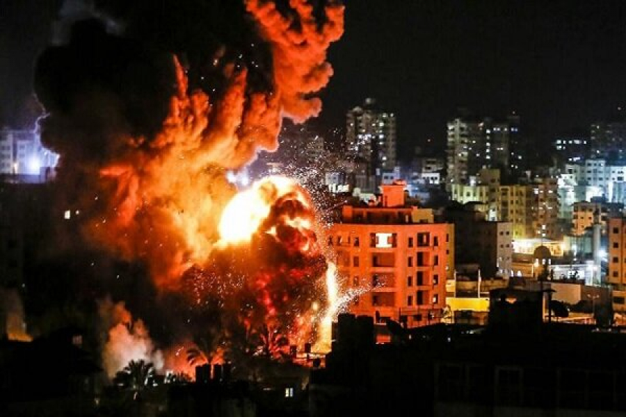 غزہ کے بعض علاقوں پر اسرائیل کی وحشیانہ بمباری