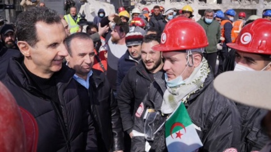 شامی صدر بشار اسد نے حلب میں زلزلہ متاثرین کی عیادت کی