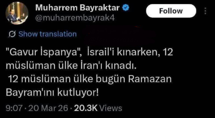 Interesting reaction to the behavior of some Muslim countries