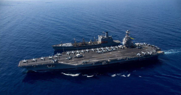 Gerald R. Ford Burned for 30 Hours