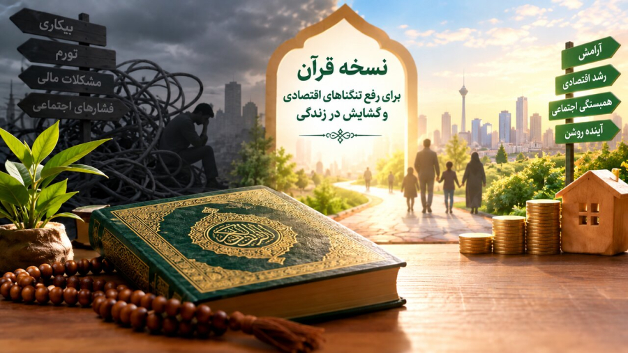 نسخه قرآن برای رفع تنگناهای اقتصادی و گشایش در زندگی
