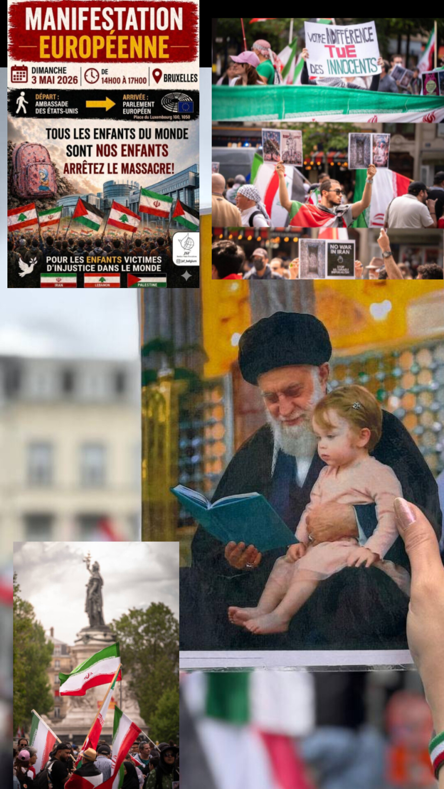 Manifestation contre l'agression israélo-américaine en Iran, au Liban et en Palestine