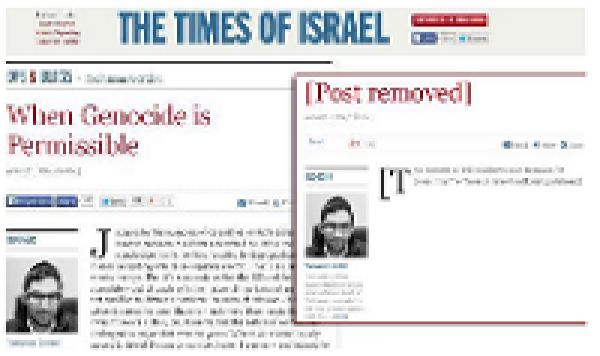 Un journal sioniste autorise le génocide des Palestiniens