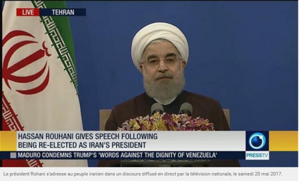 Dans un discours télévisé en direct, le président Rohani s’adresse au peuple iranien