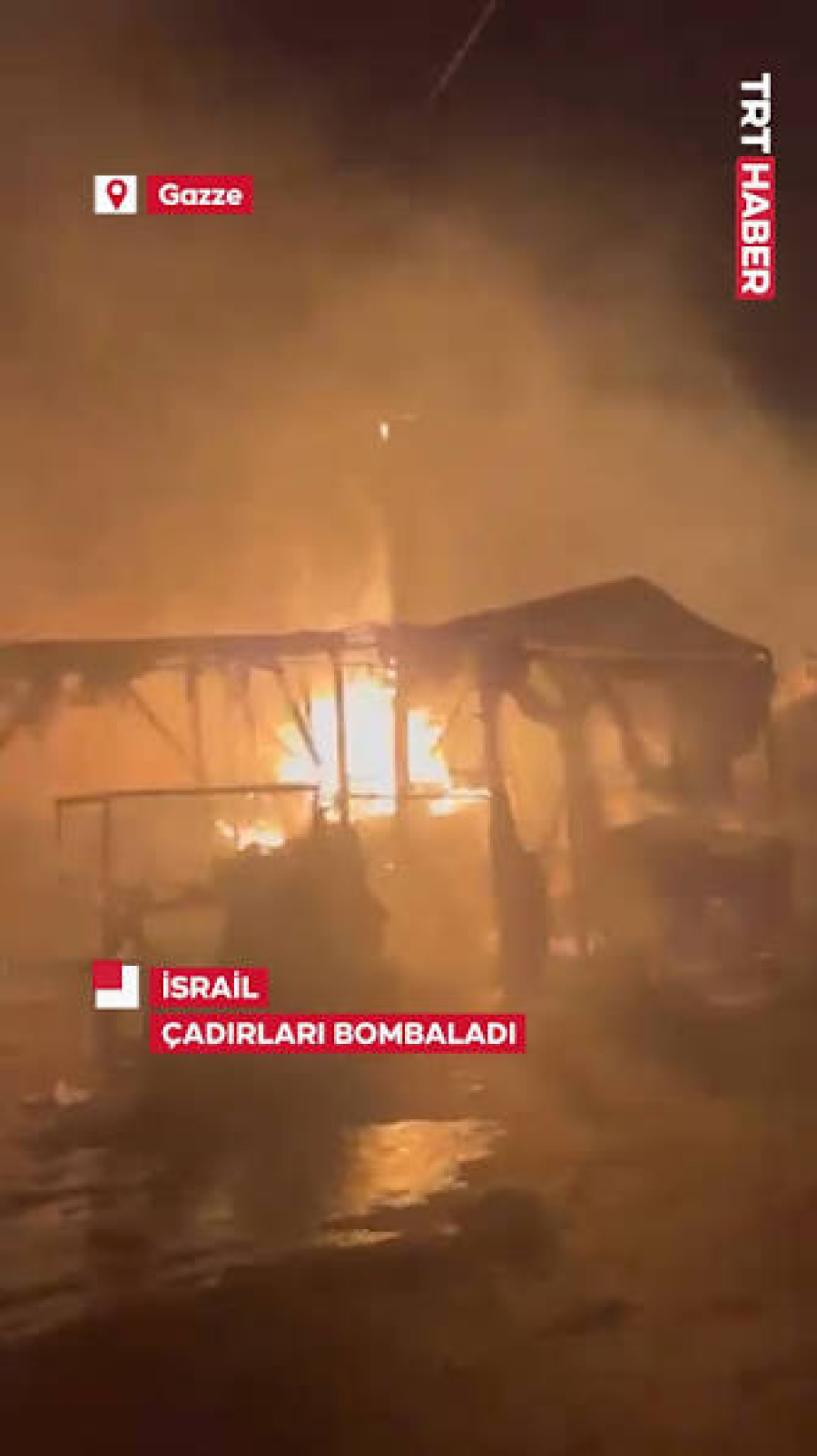 İsrail Gazze’de Çadırları ve Yerleşim Yerlerini Bombaladı